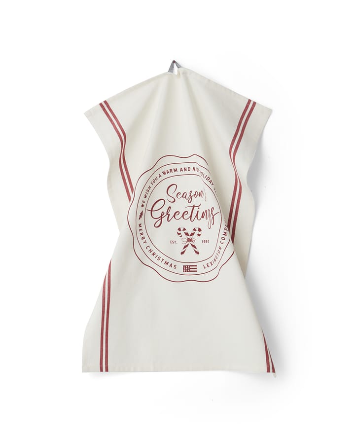 Paño de cocina Seasons Greetings Printed 50x70 cm, Blanco-rojo Lexington