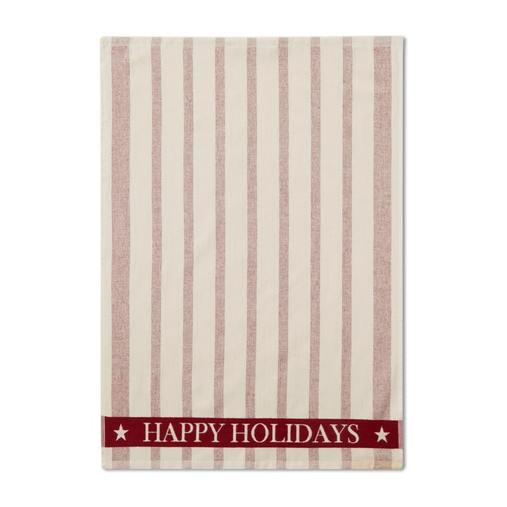 Paño de cocina Striped Cotton Terry jacquard 50x70 cm - Beige-rojo - Lexington