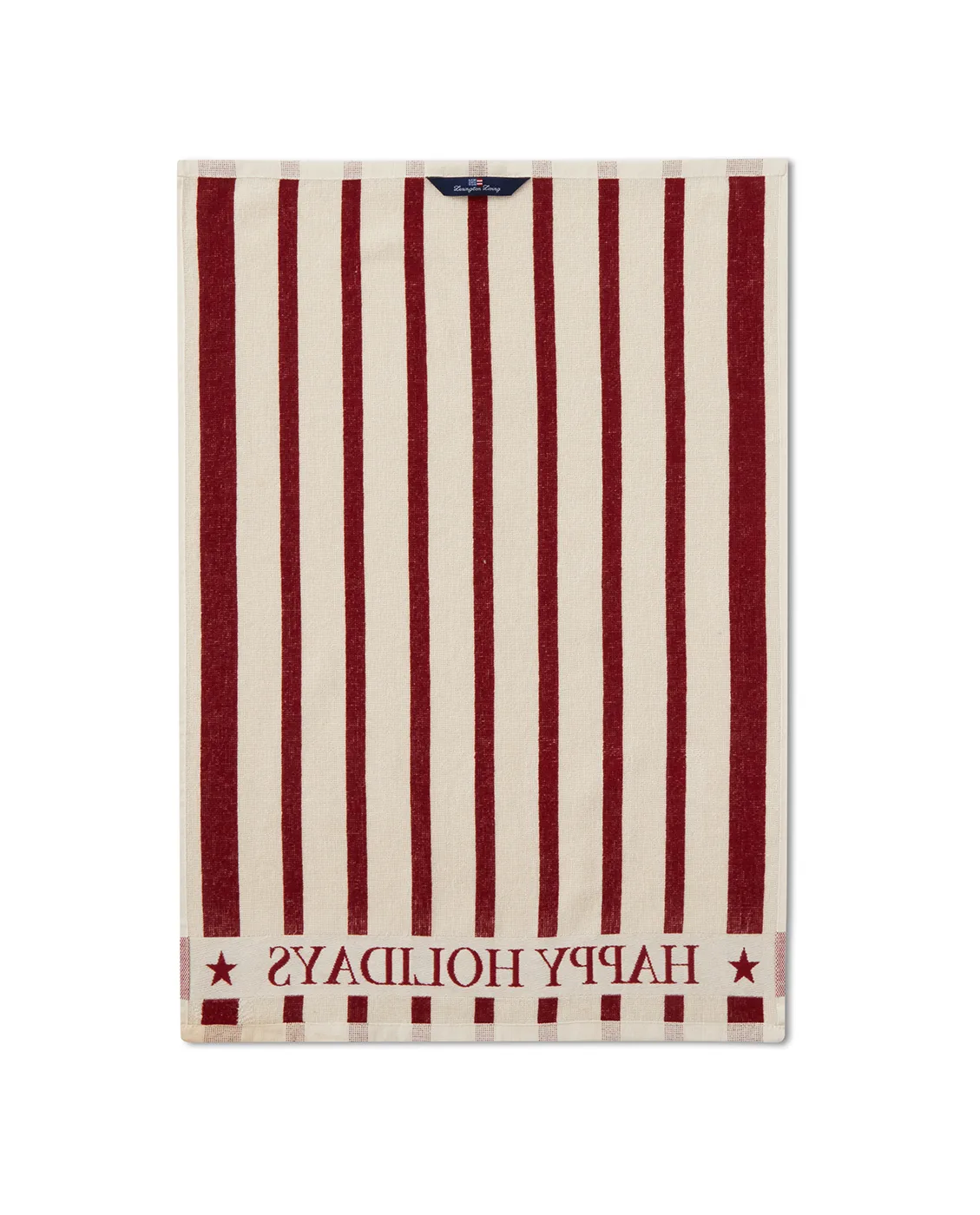 Paño de cocina Striped Cotton Terry jacquard 50x70 cm, Beige-rojo Lexington