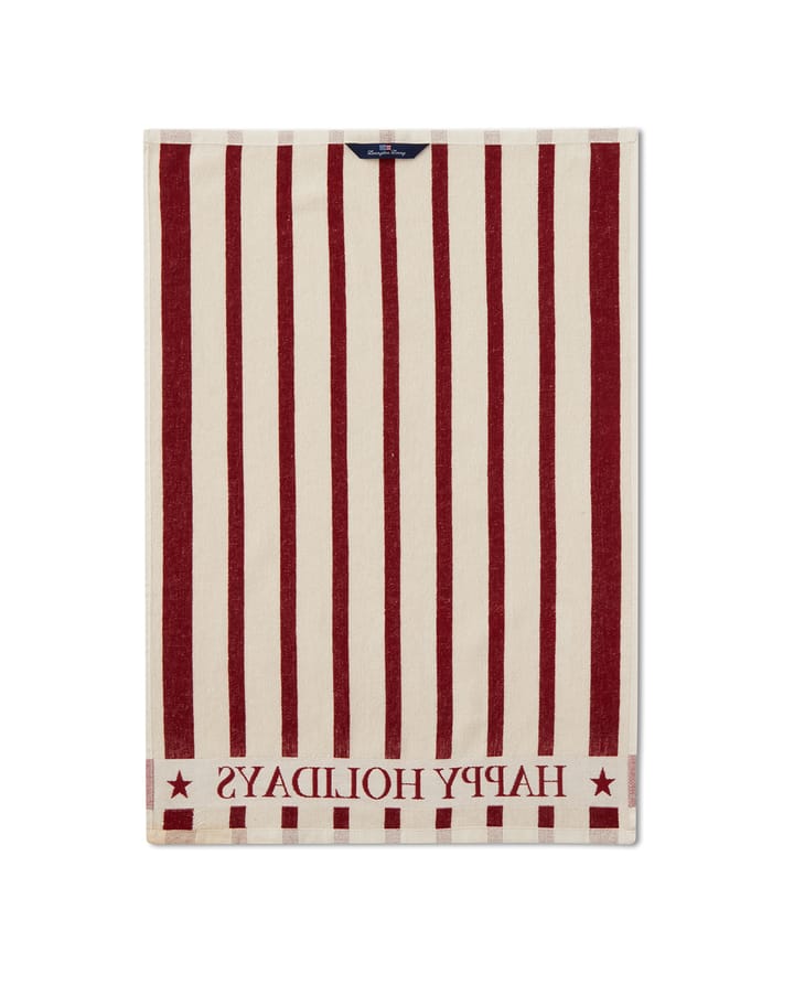 Paño de cocina Striped Cotton Terry jacquard 50x70 cm, Beige-rojo Lexington