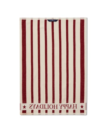 Paño de cocina Striped Cotton Terry jacquard 50x70 cm - Beige-rojo - Lexington