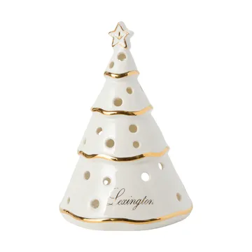 Portavelas Christmas Tree - White-gold, 16,5 cm - Lexington