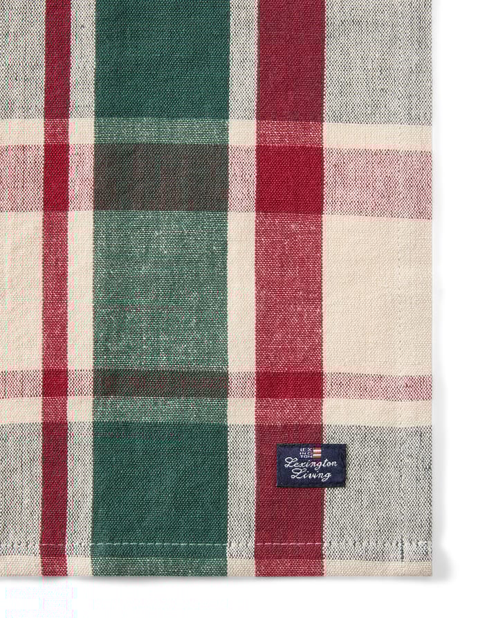 Servilleta de lino/algodón Checked 50x50 cm, Green-red-beige Lexington