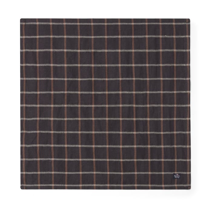 Servilleta de tela Checked Cotton Linen 50x50 cm - Dark gray-beige - Lexington