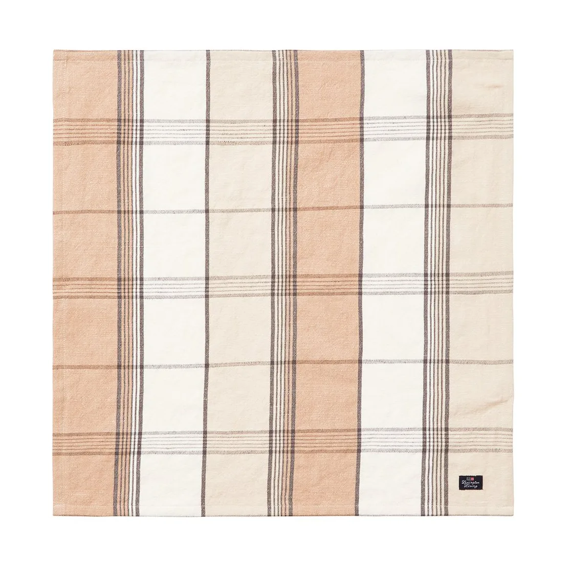 Servilleta de tela Checked Linen/Cotton 50x50 cm, Beige Lexington