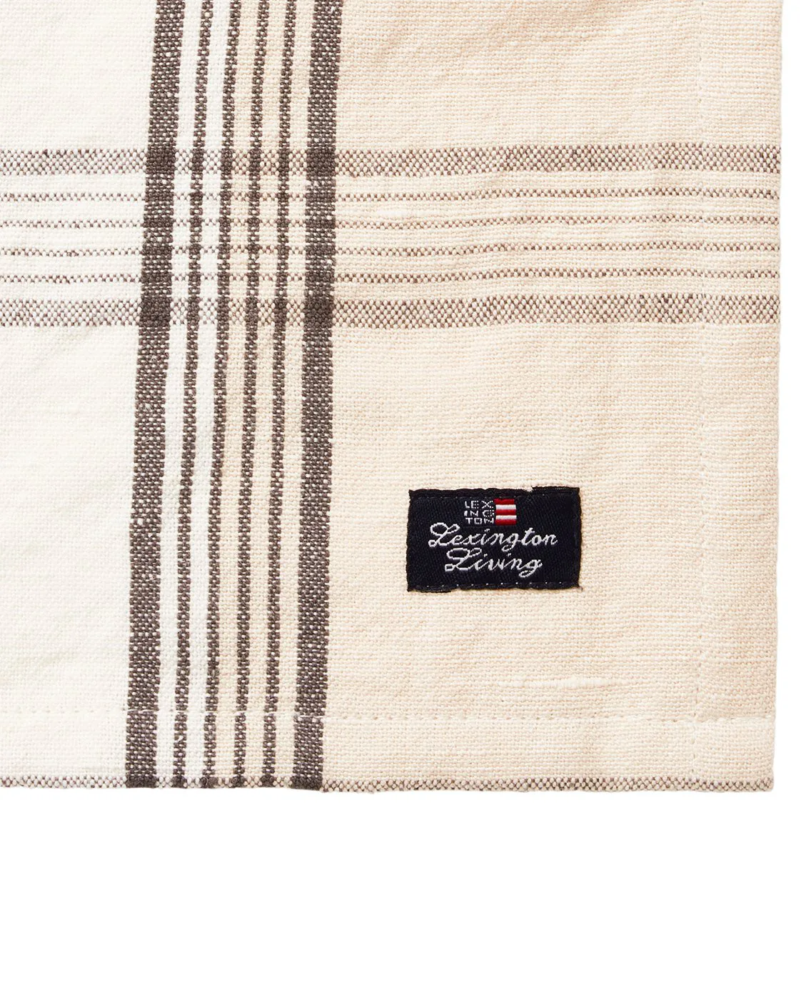 Servilleta de tela Checked Linen/Cotton 50x50 cm, Beige Lexington