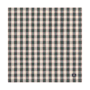Servilleta de tela Checked Linen/Cotton 50x50 cm - Green-light beige-red - Lexington