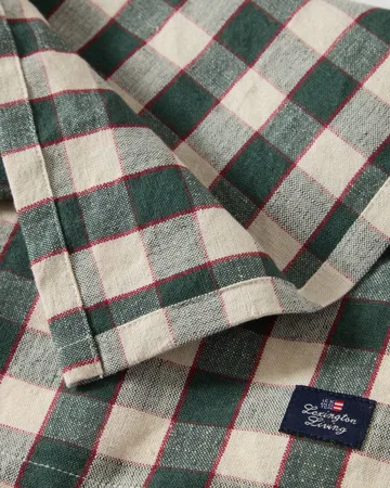 Servilleta de tela Checked Linen/Cotton 50x50 cm - Green-light beige-red - Lexington