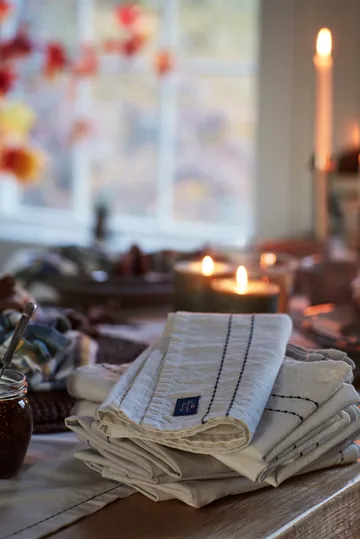 Servilleta de tela Cotton Linen stitches 50x50 cm - Off-white - Lexington