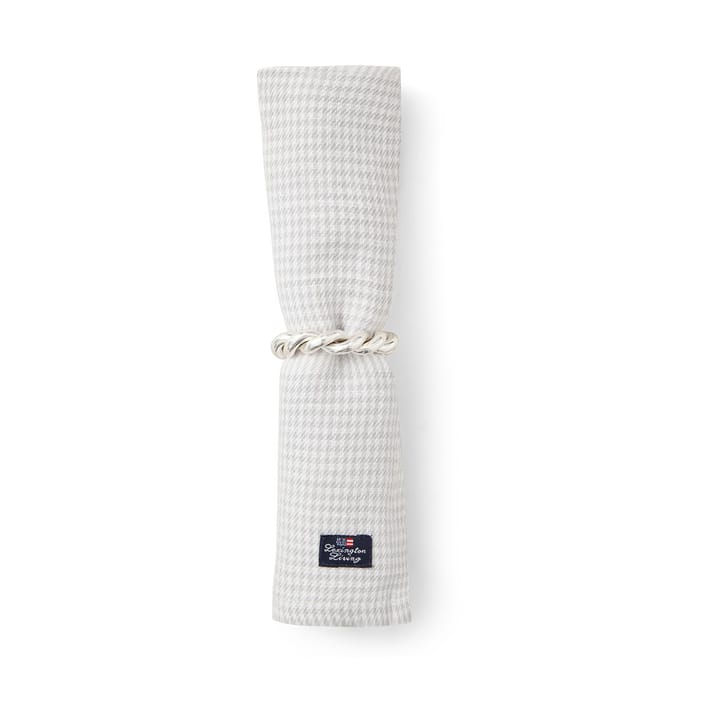 Servilleta de tela Pepita Check Cotton Linen 50x50 cm, White-light gray Lexington