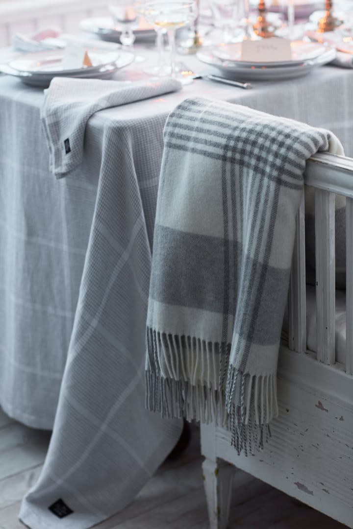Servilleta de tela Pepita Check Cotton Linen 50x50 cm, White-light gray Lexington