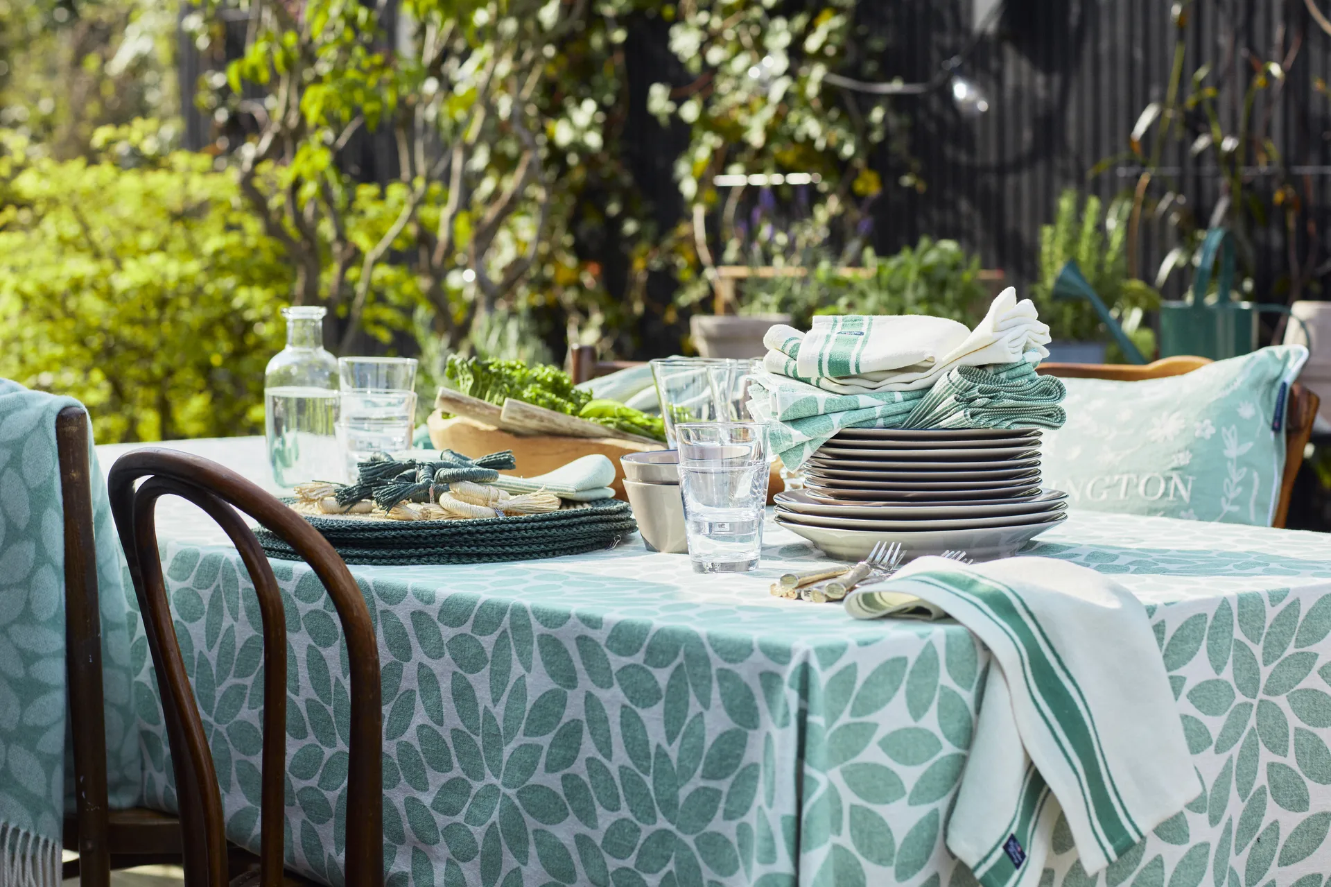 Servilleta de tela Side Stripes 50x50 cm, verde Lexington