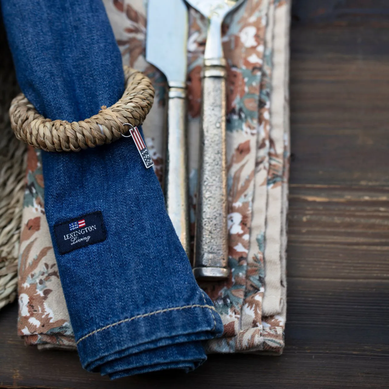 Servilleta Icons Denim 50x50 cm, Denim blue Lexington