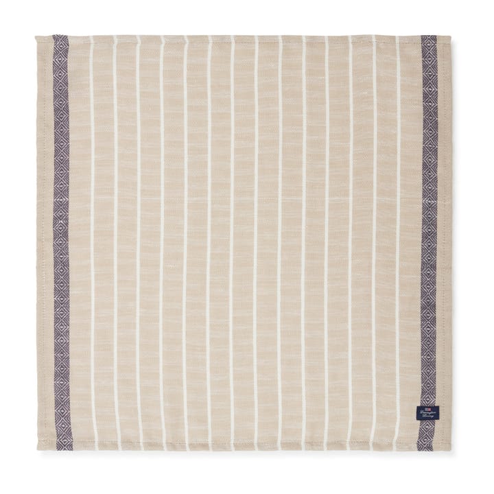 Servilleta Organic Cotton Linen Jacquard 50x50 cm - Beige-dark gray - Lexington