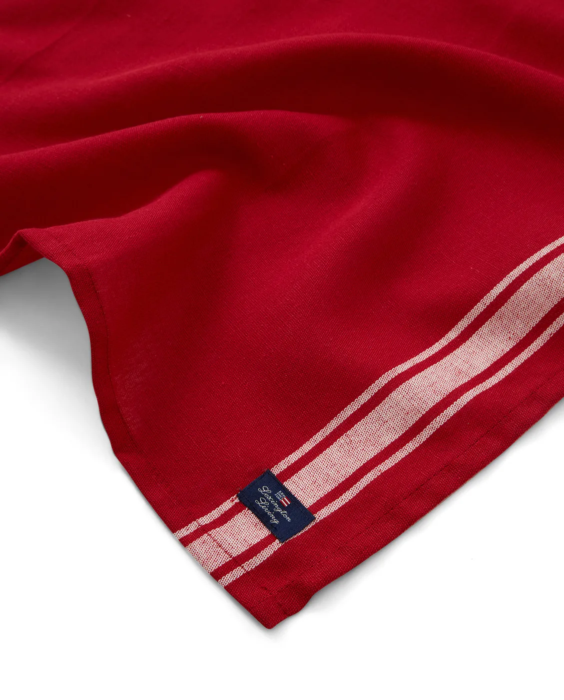 Servilleta Side Striped Cotton Linen 50x50 cm, Rojo-blanco Lexington
