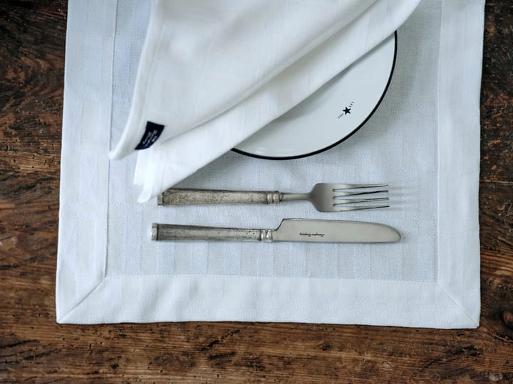 Servilleta White jacquard cotton 50x50 cm, Blanco Lexington