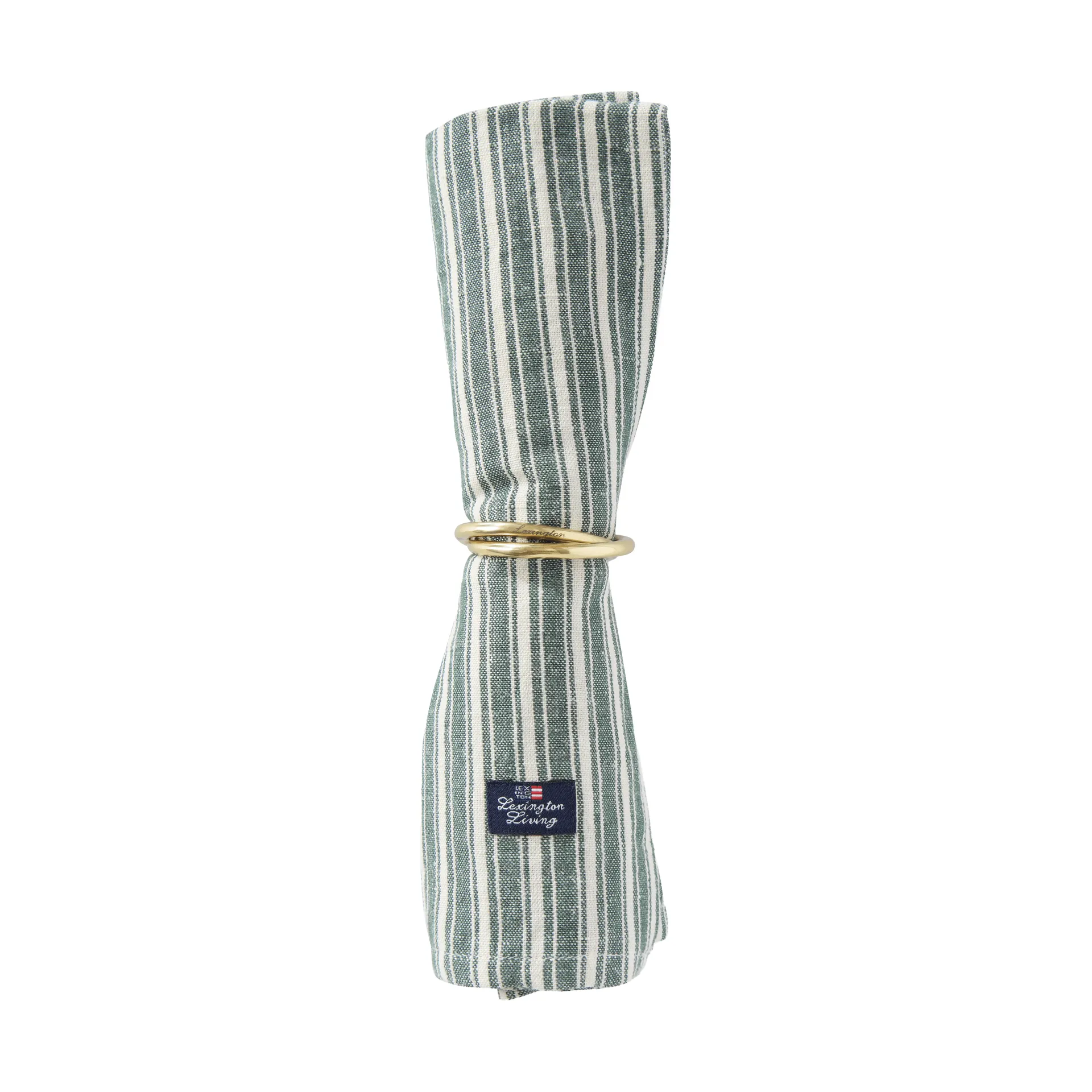 Servilletas de lino Striped , Green-light beige, 50x50 cm Lexington