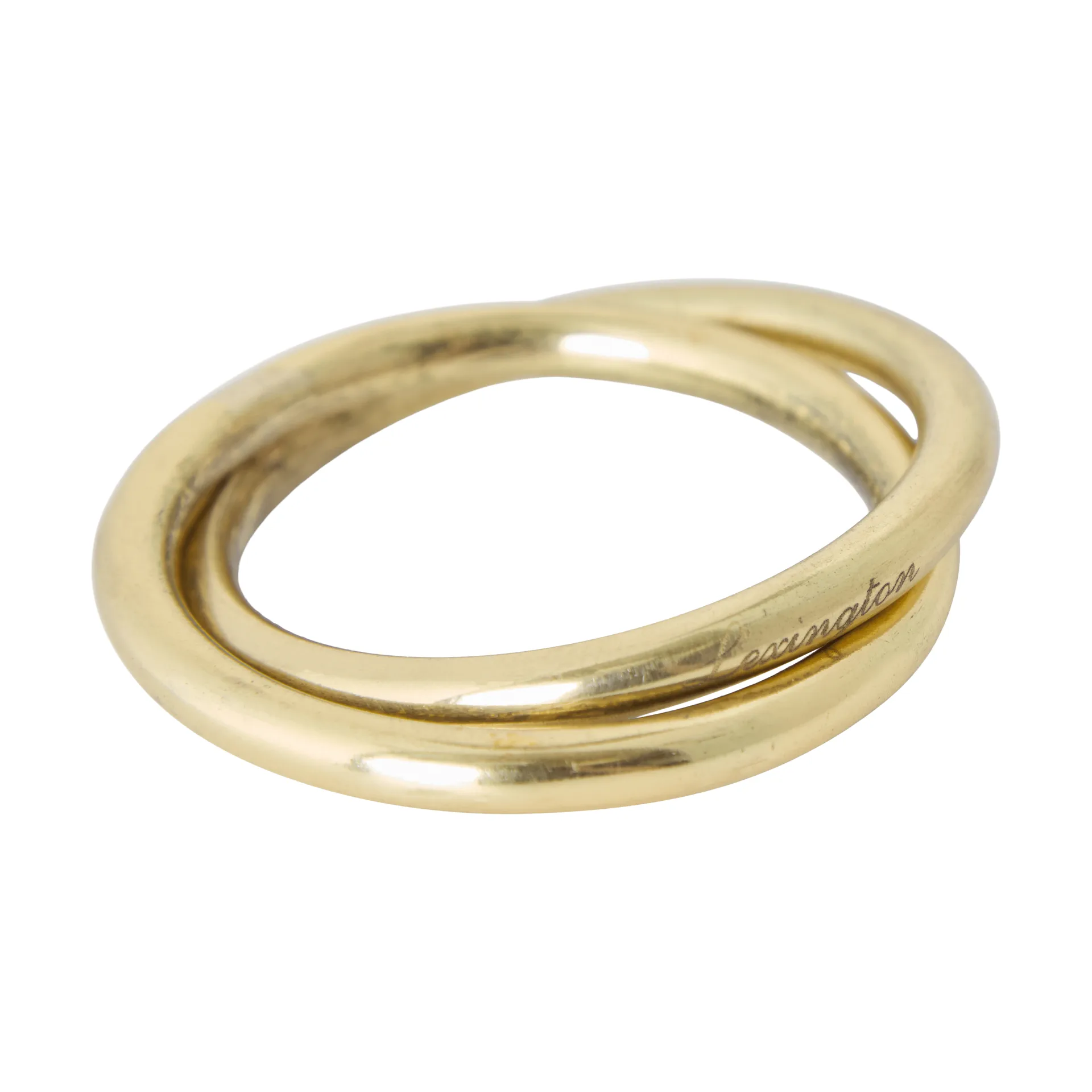 Servilletero de latón Double ring, Gold, Ø4 cm Lexington