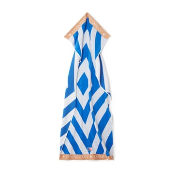 Toalla de playa Graphic Cotton Velour 100x180 cm - Azul-blanco-beige - Lexington