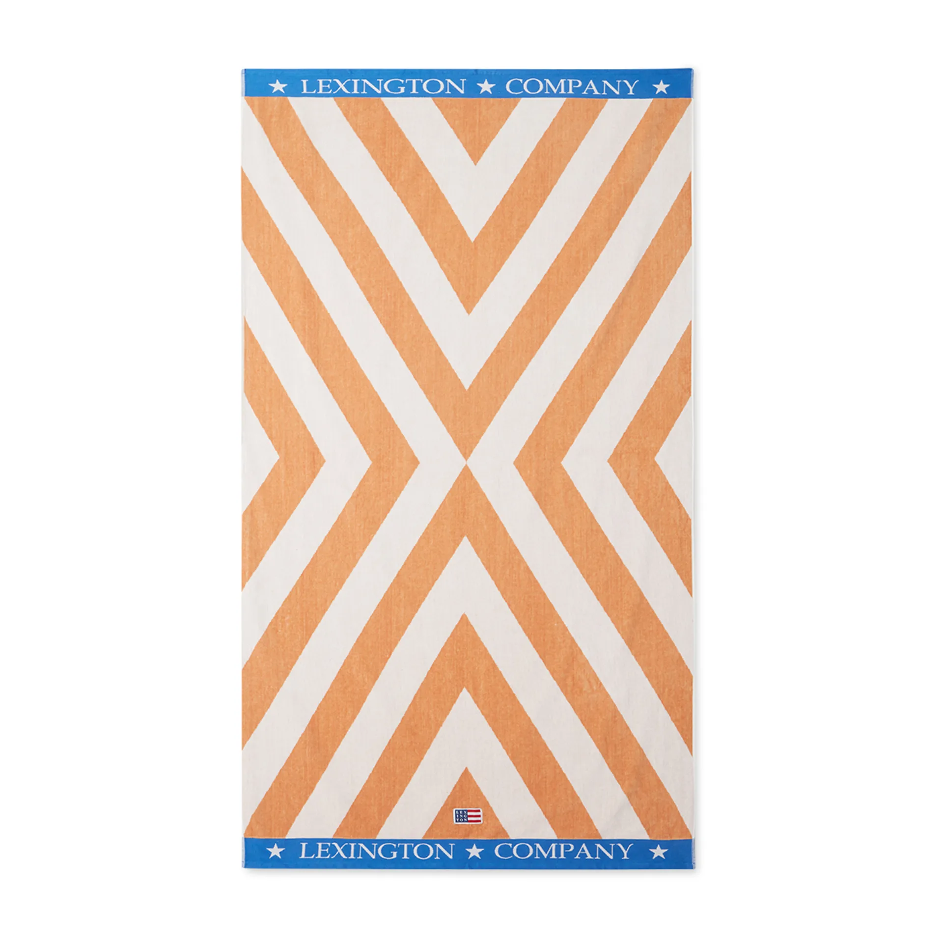 Toalla de playa Graphic Cotton Velour 100x180 cm, Beige-blanco-azul Lexington