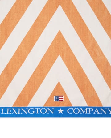 Toalla de playa Graphic Cotton Velour 100x180 cm - Beige-blanco-azul - Lexington