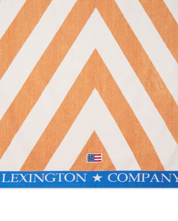 Toalla de playa Graphic Cotton Velour 100x180 cm - Beige-blanco-azul - Lexington