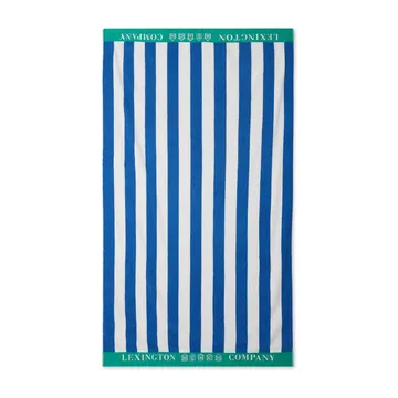 Toalla de playa Striped Cotton Terry 100x180 cm - Azul-blanco-verde - Lexington