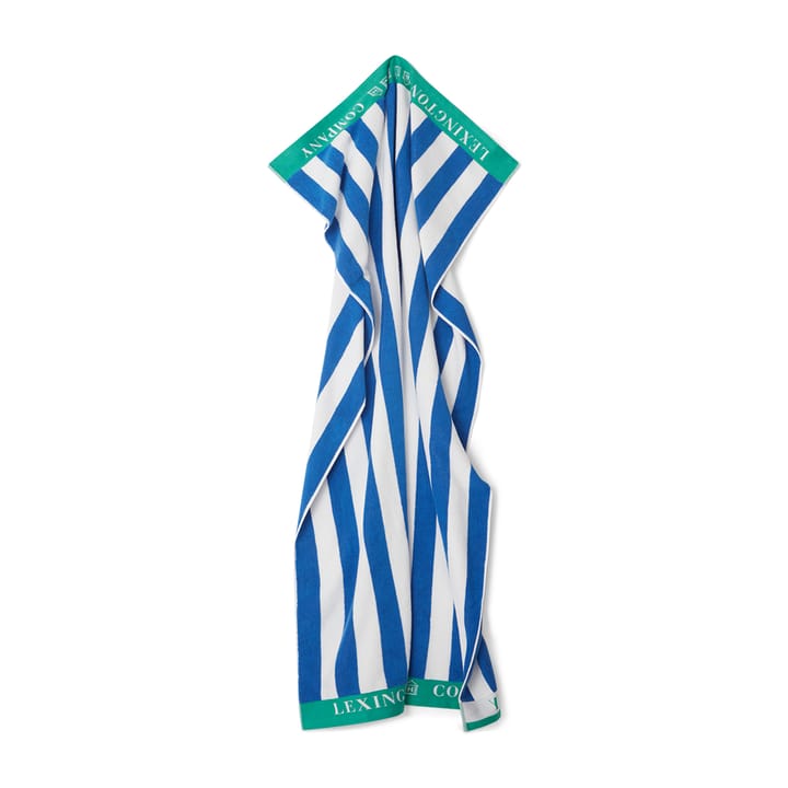 Toalla de playa Striped Cotton Terry 100x180 cm, Azul-blanco-verde Lexington