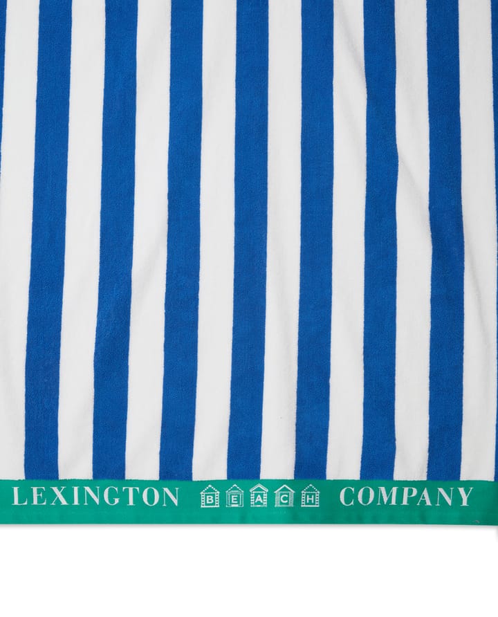 Toalla de playa Striped Cotton Terry 100x180 cm, Azul-blanco-verde Lexington