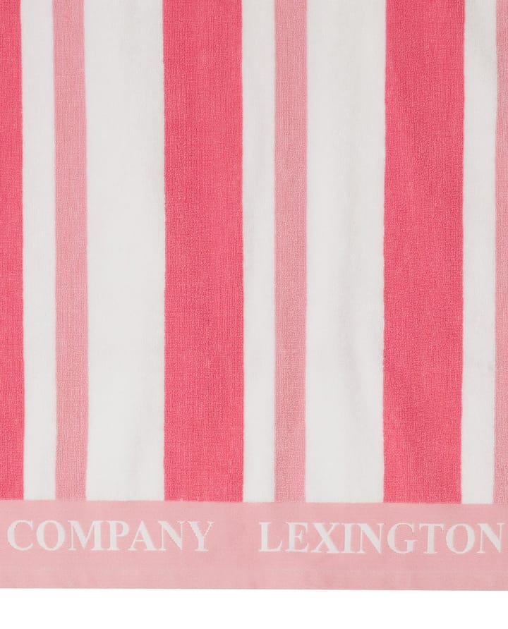 Toalla de playa Striped Cotton Terry 100x180 cm - Cerise - Lexington