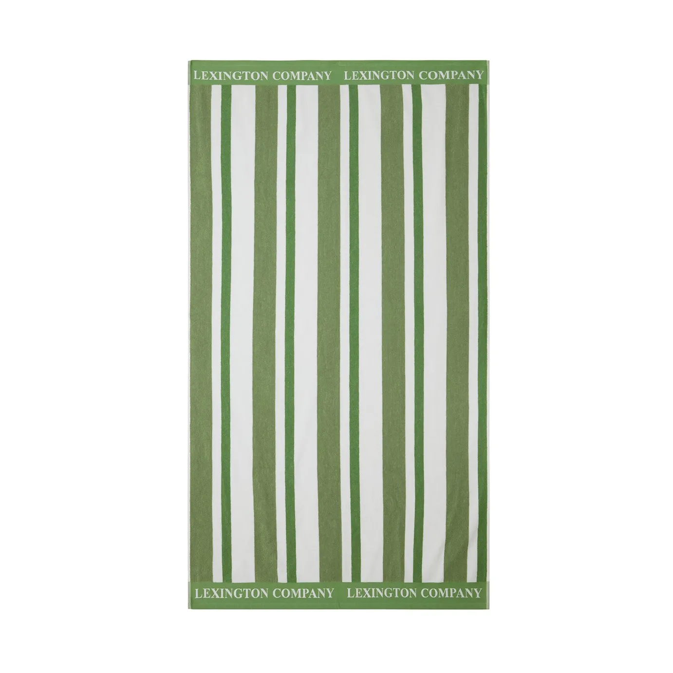 Toalla de playa Striped Cotton Terry 100x180 cm, Green Lexington