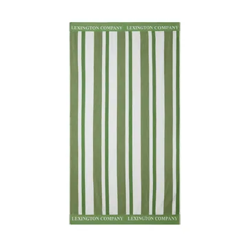 Toalla de playa Striped Cotton Terry 100x180 cm - Green - Lexington