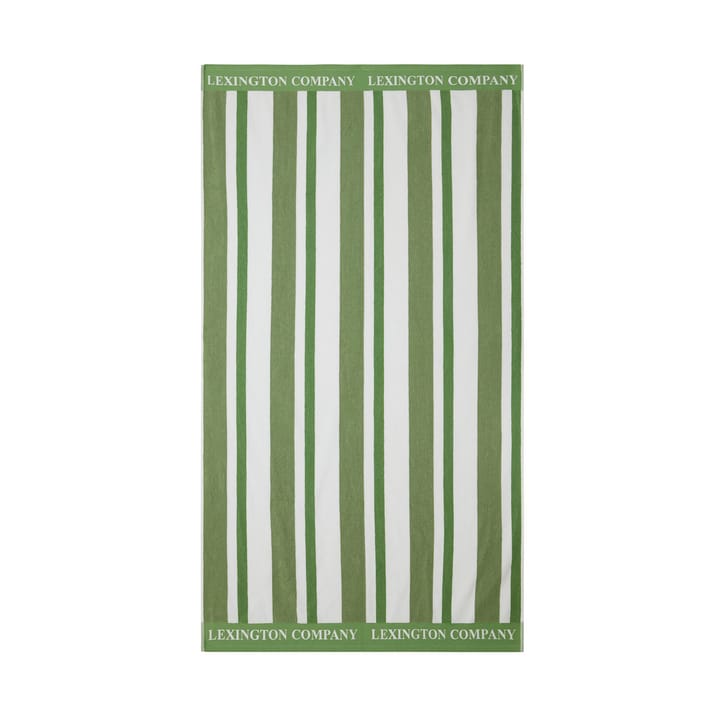 Toalla de playa Striped Cotton Terry 100x180 cm - Green - Lexington