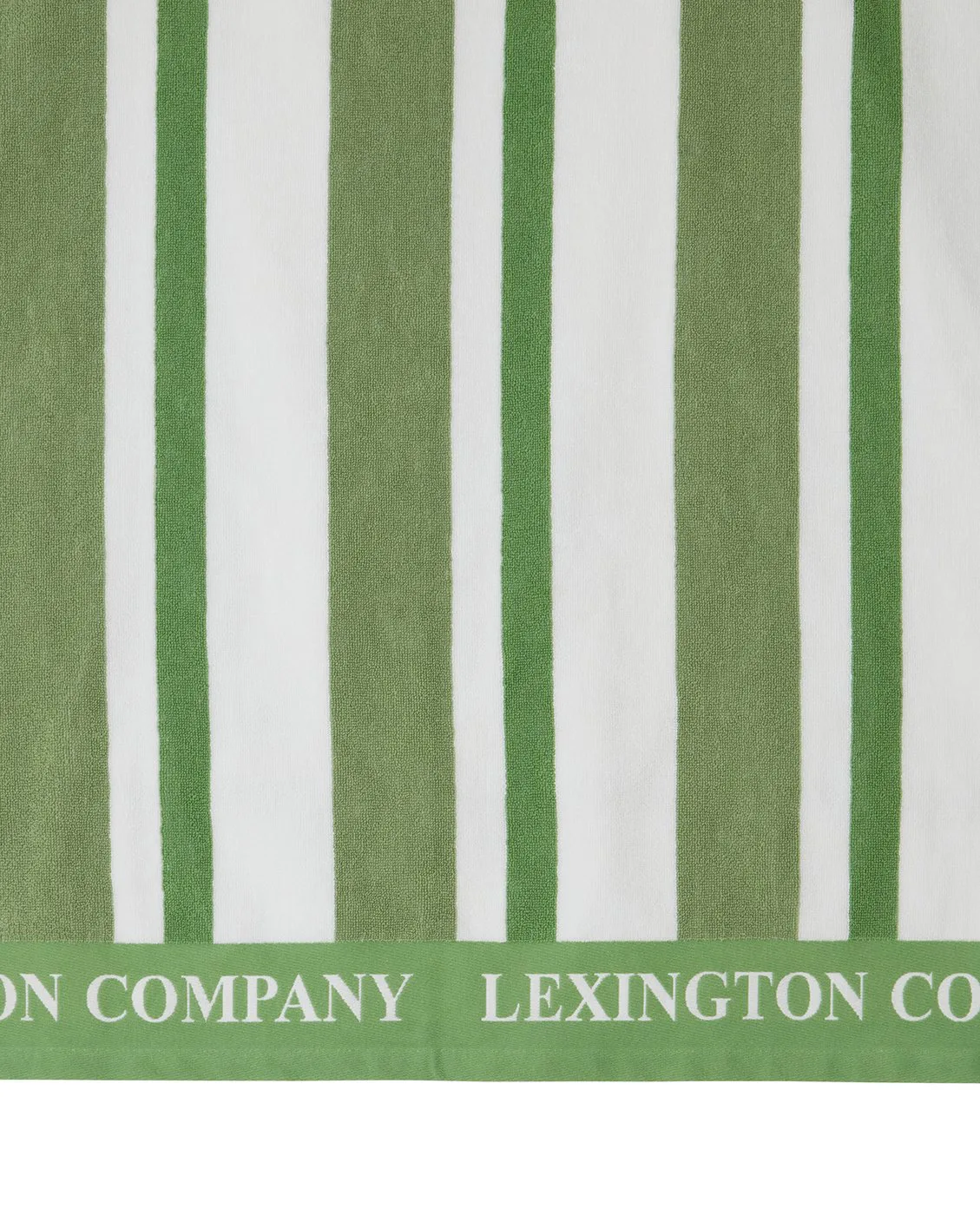 Toalla de playa Striped Cotton Terry 100x180 cm, Green Lexington