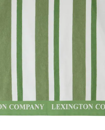 Toalla de playa Striped Cotton Terry 100x180 cm - Green - Lexington