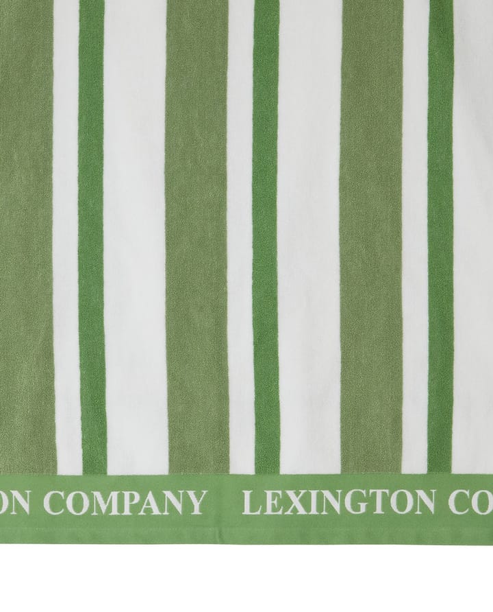 Toalla de playa Striped Cotton Terry 100x180 cm - Green - Lexington