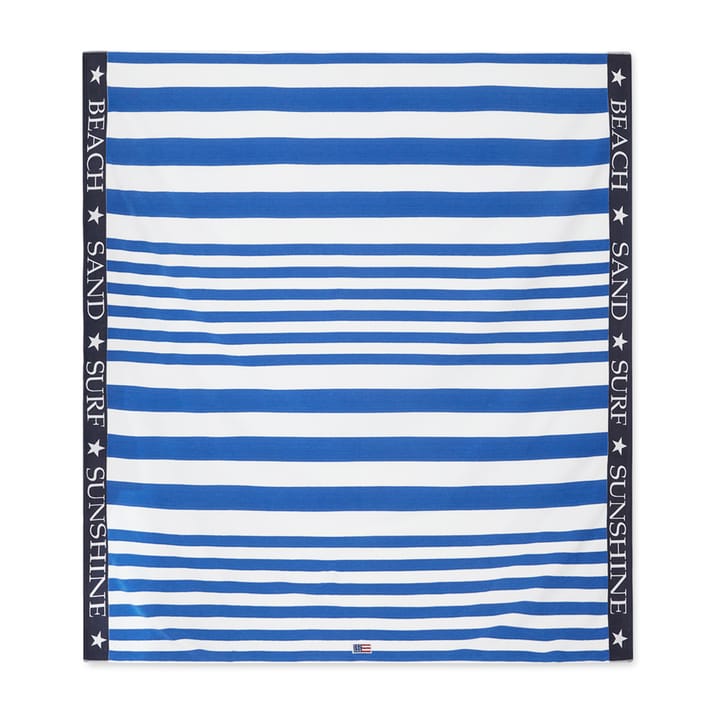 Toalla de playa Striped Family 200x180 cm - Azul-blanco - Lexington