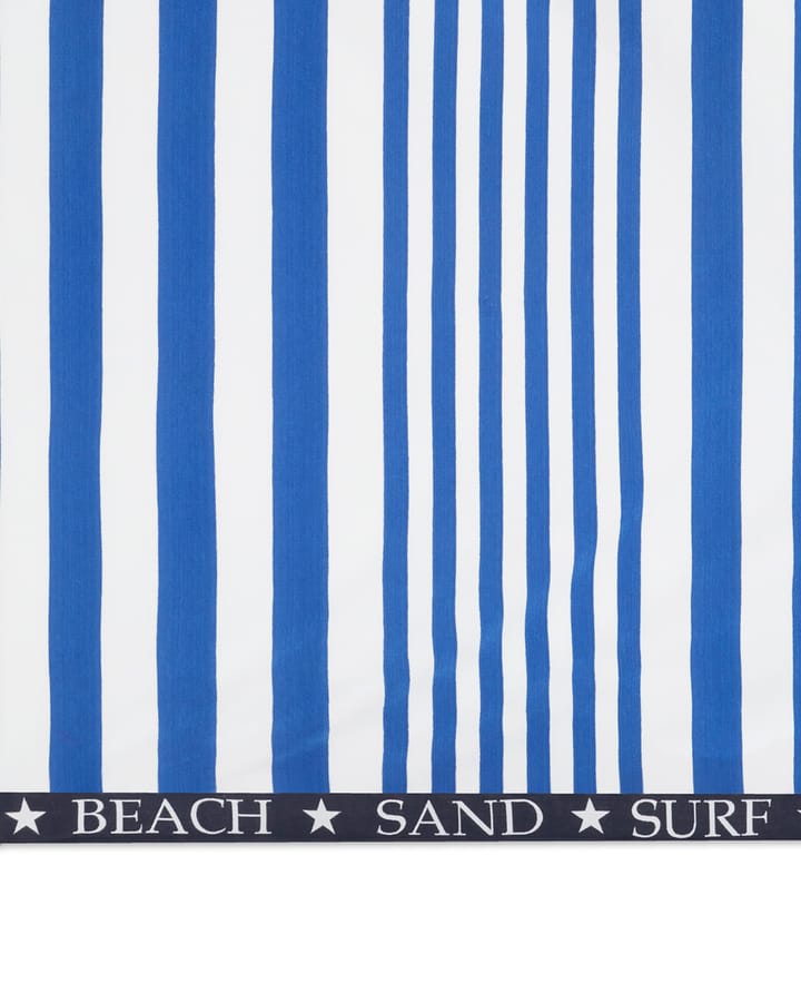 Toalla de playa Striped Family 200x180 cm - Azul-blanco - Lexington