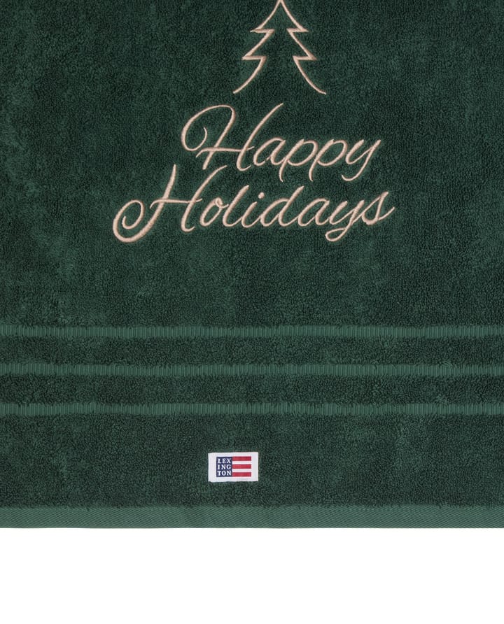 Toalla ecológica Happy Holidays Juniper 50x70 cm, Green-Light Beige Lexington