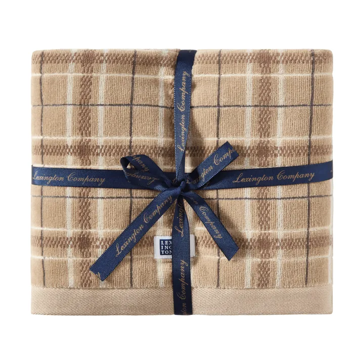 Toalla Lexington checked, 2-pack - Beige-gray - Lexington
