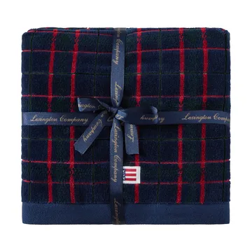 Toalla Lexington checked, 2-pack - Navy-green, 50x70 cm - Lexington