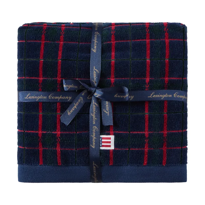 Toalla Lexington checked, 2-pack - Navy-green, 50x70 cm - Lexington