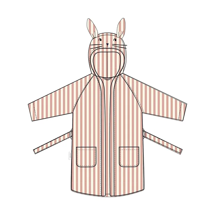 Albornoz Lily coral blush creme de la creme a rayas - 7-8 años - Liewood