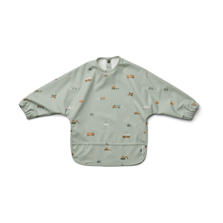 Babero con mangas Merle - Vehicles-dove blue mix - Liewood