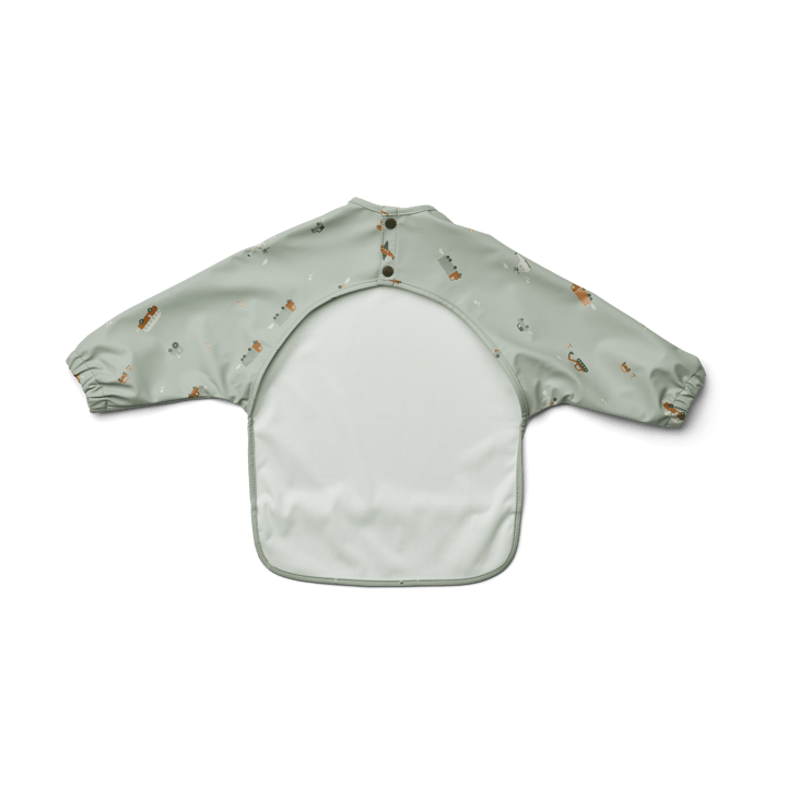 Babero con mangas Merle, Vehicles-dove blue mix Liewood