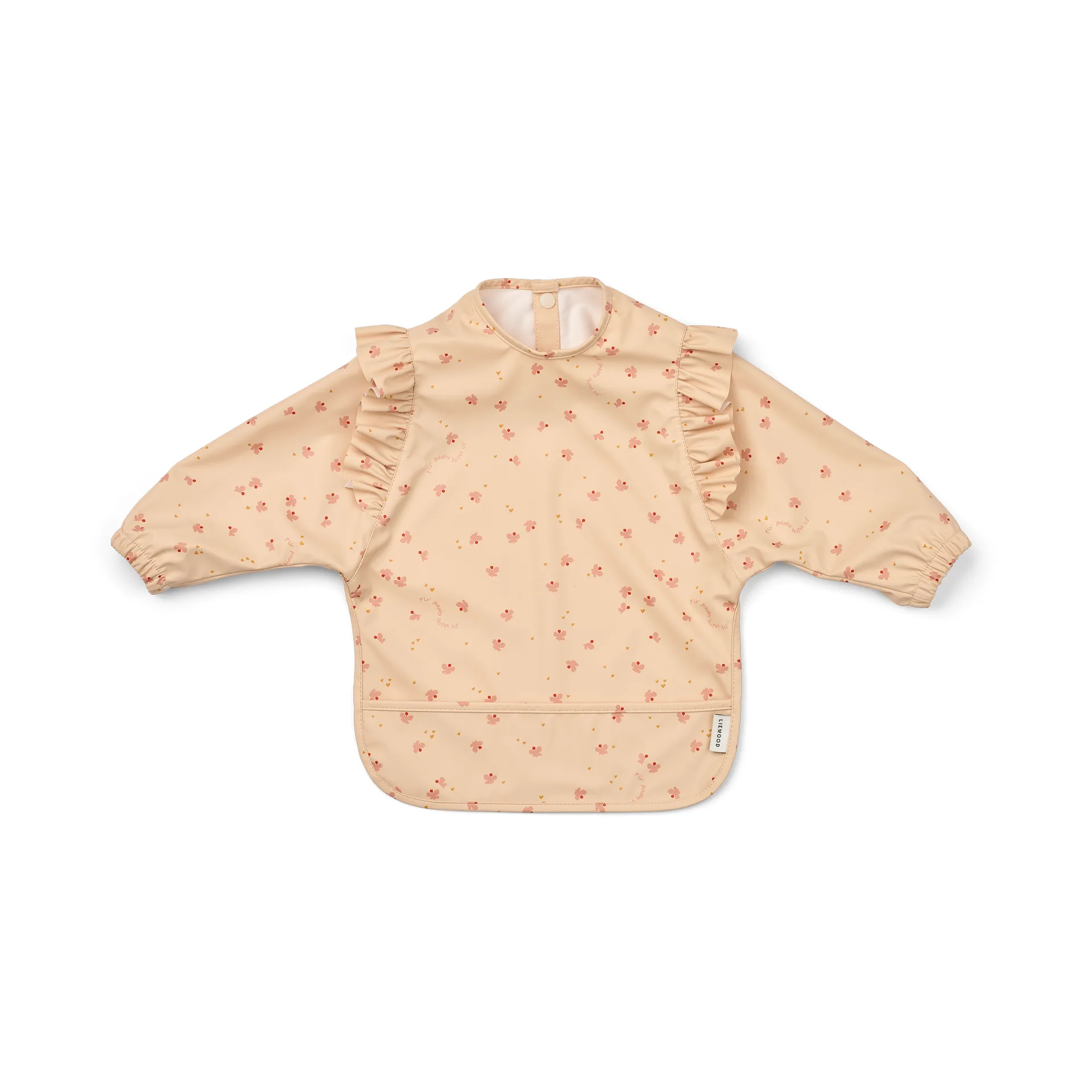 Babero con volantes Merle con mangas, Mini Butterfly-apple blossom Liewood