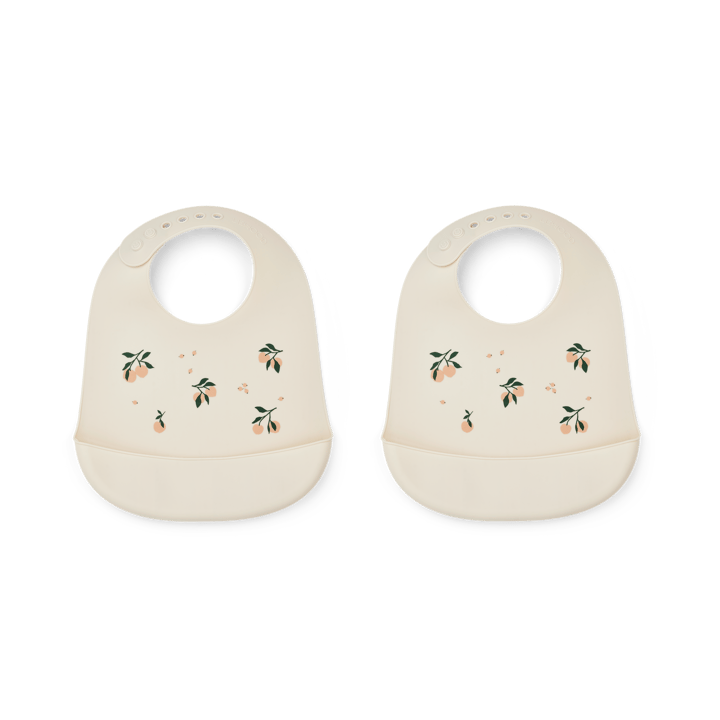 Babero de silicona Tilda 2-pack - Peach-Sea shell mix - Liewood