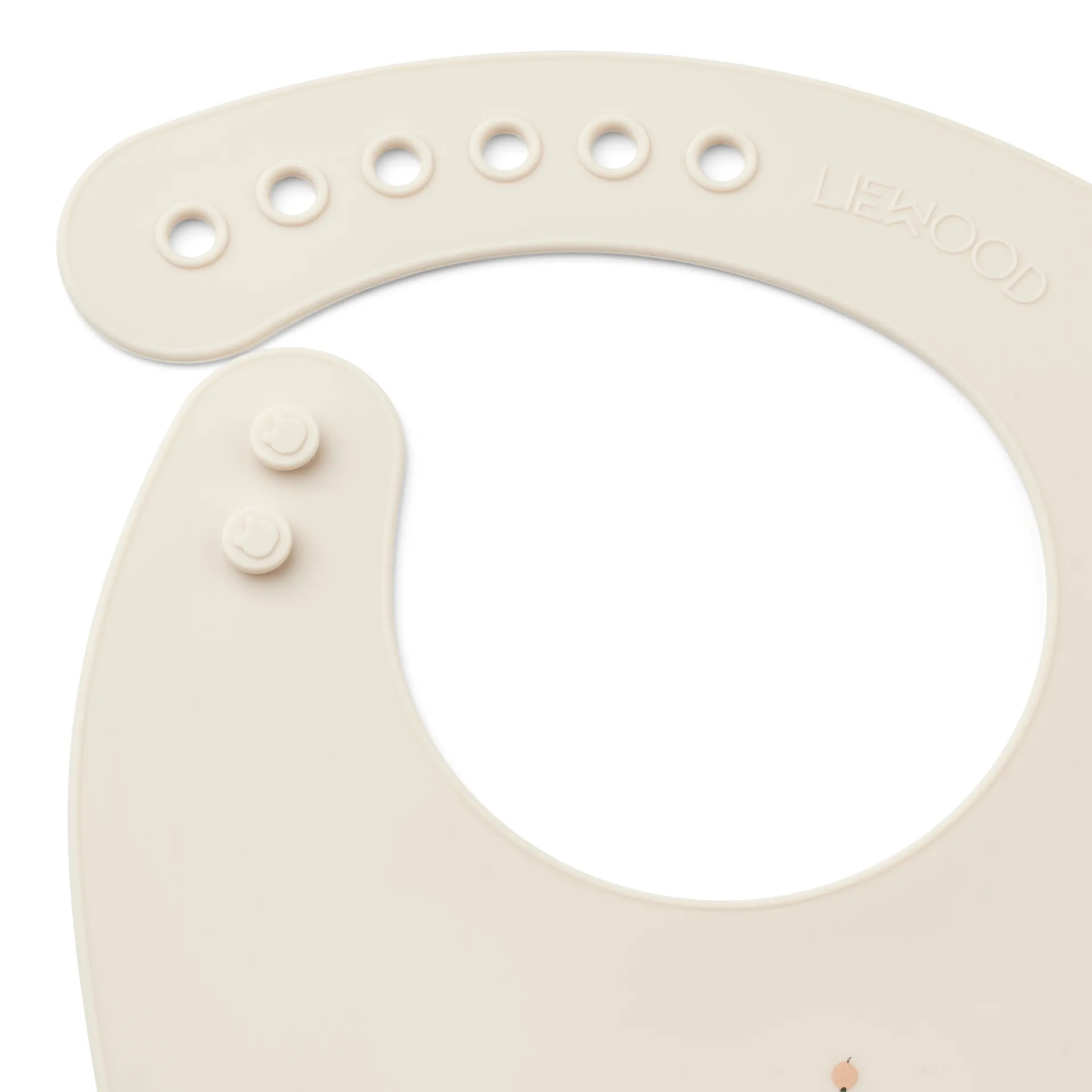 Babero de silicona Tilda 2-pack, Peach-Sea shell mix Liewood