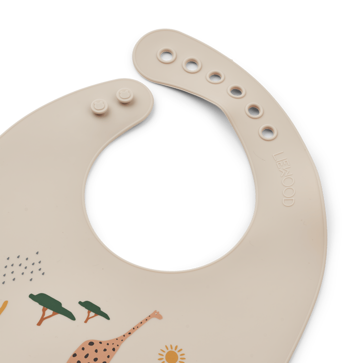 Babero de silicona Tilda 2-pack, Safari sandy mix Liewood
