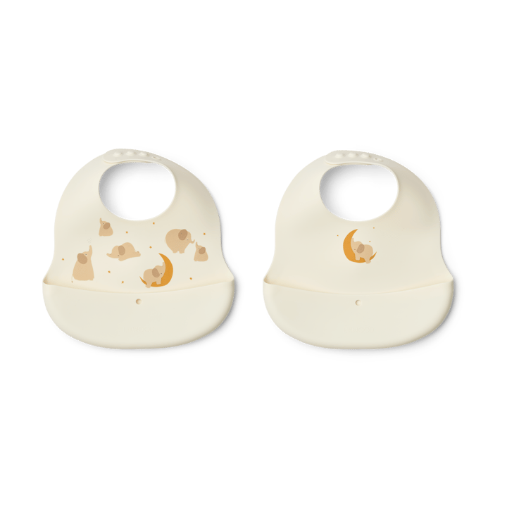 Babero estampado Ember 2 piezas - Elephant-Creme de la creme - Liewood
